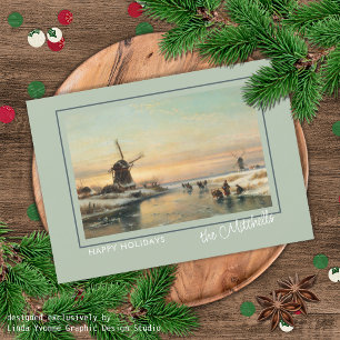 Cartes Pour Fêtes Annuelles Custom Winter Wonderland Paysage peinture d'art