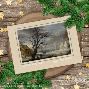 Cartes Pour Fêtes Annuelles Custom Winter Wonderland Paysage peinture d'art