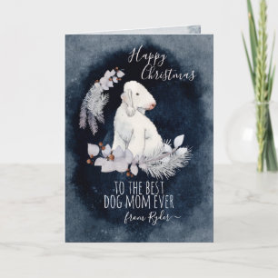 Cartes Pour Fêtes Annuelles Customisé Bedlington Terrier Maman Noël