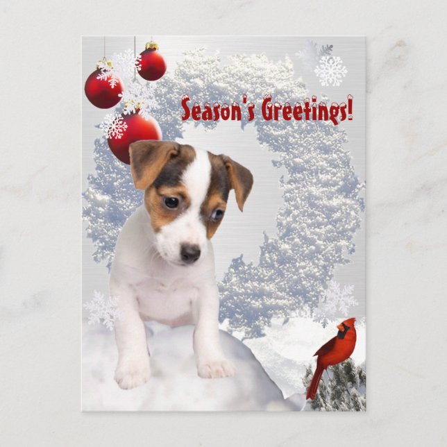 Cartes Pour Fêtes Annuelles Customisez-le !  Souhait de Noël de Jack Russell (Devant)