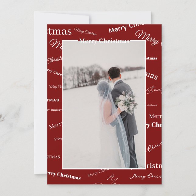 Cartes Pour Fêtes Annuelles Customizable Red and White Christmas Card  (Devant)