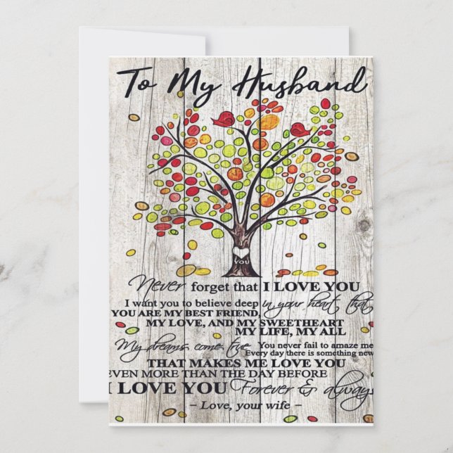 Cartes Pour Fêtes Annuelles Customized Gift, To My Husband Letter (Devant)