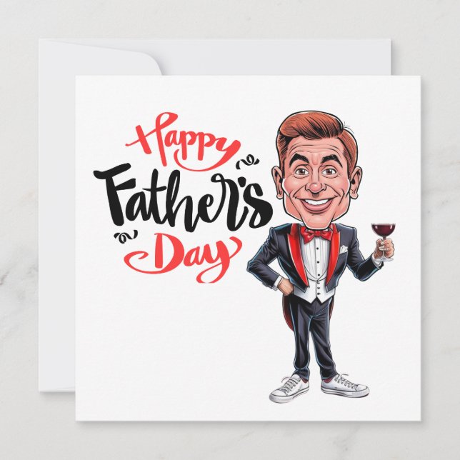 Cartes Pour Fêtes Annuelles CustomPère's Day - Caricature du meilleur papa du  (Devant)