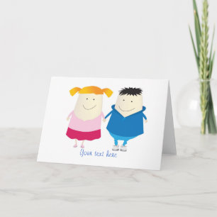 Cartes Pour Fêtes Annuelles cut boy and girl