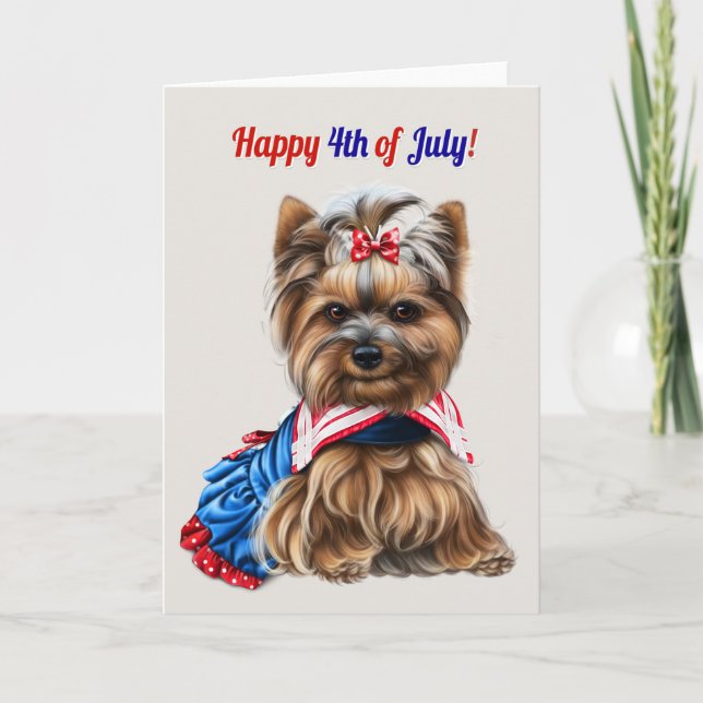 Cartes Pour Fêtes Annuelles Cute 4 juillet Schnauzer Puppy (Devant)