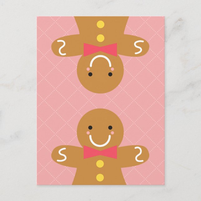 Cartes Pour Fêtes Annuelles Cute and Happy Gingerbread (Devant)