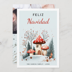 Cartes Pour Fêtes Annuelles Cute aquarelle bois Feliz Navidad Photo