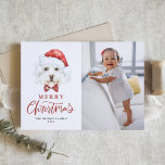 Cartes Pour Fêtes Annuelles Cute aquarelle Père Noël Maltese Chien Photo Noël<br><div class="desc">Joyeux Noël! Envoyez des voeux de Noël à votre famille et à vos amis avec une carte photo de Noël sur le thème du chien. Il présente une illustration aquarelle d'un mignon chien maltais avec un chapeau de Père Noël et une cravate arc tartan. Personnalisez en ajoutant une photo, un...</div>