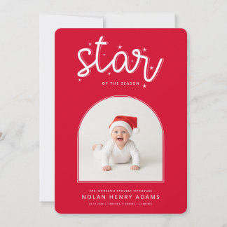 Cartes Pour Fêtes Annuelles Cute Baby First Christmas Photo Birth Announcement