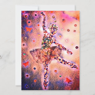 Cartes Pour Fêtes Annuelles Cute Ballerina Pink Fairy Dancer