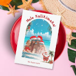 Cartes Pour Fêtes Annuelles Cute Beach Hawaii Mele Kalikimaka<br><div class="desc">Carte Fun Cute Hawaii Beach Christmas Photo Holiday,  avec le texte "Mele Kalikimaka"</div>