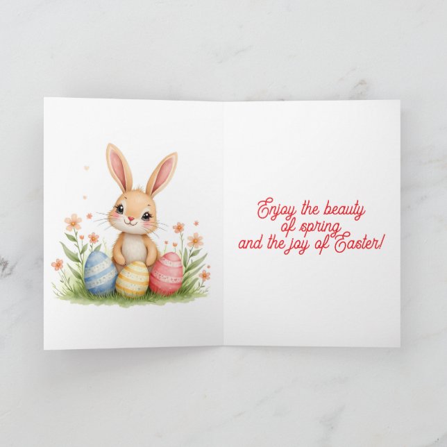 Cartes Pour Fêtes Annuelles Cute Beautiful Easter Bunny Popular Collection (Intérieur)