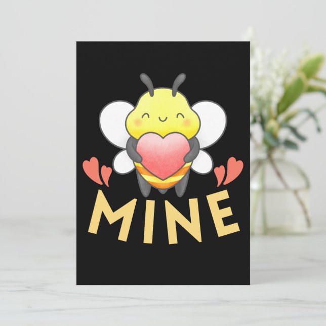 CARTES POUR FÊTES ANNUELLES CUTE BEE MINE - FUNNY VALENTINE DAME (Debout devant)