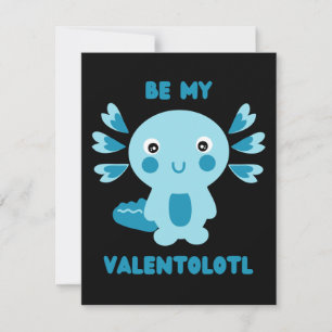 Cartes Pour Fêtes Annuelles Cute bleu kawaii axolotl demander - Soyez mon Vale