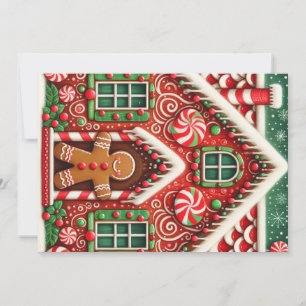 Cartes Pour Fêtes Annuelles Cute, blonde, pain d'épice homme & maison