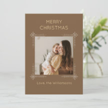 Cute Brown Custom Photo Christmas