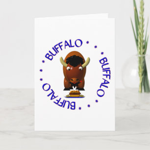 Cartes Pour Fêtes Annuelles Cute Buffalo with Beef on Weck and Buffalo Wings