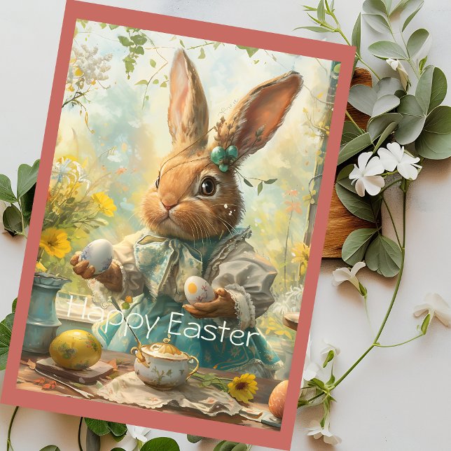 Cartes Pour Fêtes Annuelles Cute Bunny Easter Eggs (Créateur téléchargé)