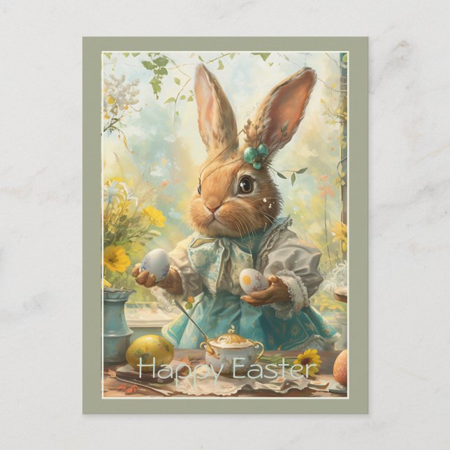 Cartes Pour Fêtes Annuelles Cute Bunny Easter Eggs  (Devant)