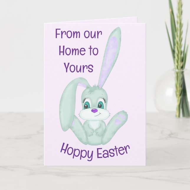 Cartes Pour Fêtes Annuelles Cute Bunny Hoppy Easter  (Devant)