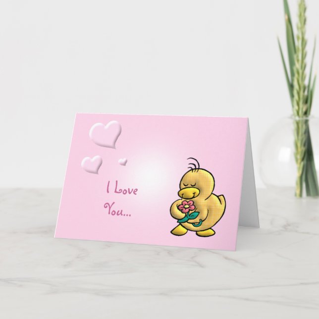 Cartes Pour Fêtes Annuelles Cute Canard Valentine (Devant)
