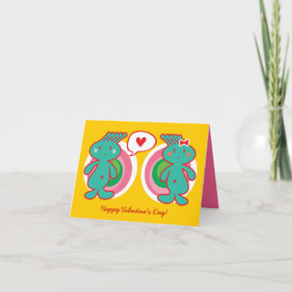 Cartes Pour Fêtes Annuelles Cute Cartoon Boy Girl Couple Heureuse Sainte-Valen