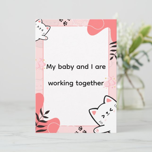 Cartes Pour Fêtes Annuelles Cute Cat Birth Affirmation Art (Debout devant)