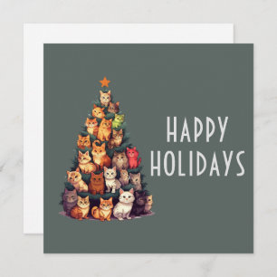 Cartes Pour Fêtes Annuelles Cute Cats Noël Arbre de Noël