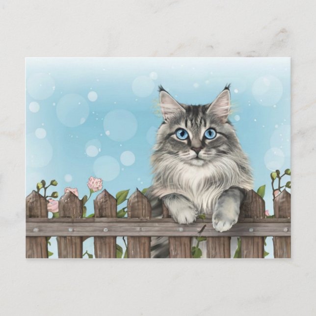 Cartes Pour Fêtes Annuelles Cute Chat Art Kitten Drôle Animal Chats (Devant)