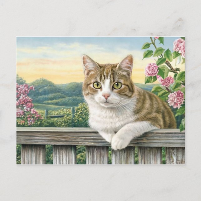 Cartes Pour Fêtes Annuelles Cute Chat Art Kitten Drôle Animal Chats (Devant)
