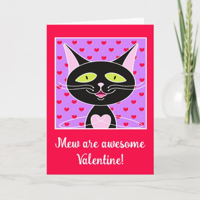 Cartes Pour Fêtes Annuelles Cute Chat Noir Vous Êtes Magnifique Valentines Day (Devant)