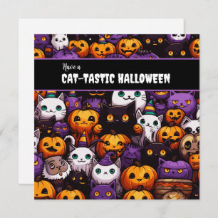 Cartes Pour Fêtes Annuelles Cute Chat Thémé Halloween Party