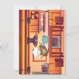 Cartes Pour Fêtes Annuelles Cute Chef Owl Cuisine en cuisine