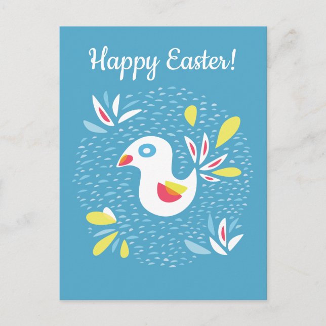 Cartes Pour Fêtes Annuelles Cute Chicken In Spring Abstract (Devant)