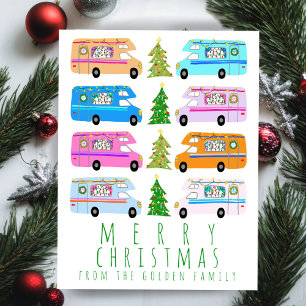 Cartes Pour Fêtes Annuelles Cute Christmas Camper RV Vintages Custom Tree-Free