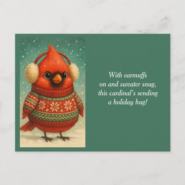Cartes Pour Fêtes Annuelles Cute Christmas Cardinal Kids  (Devant)