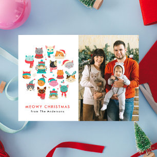 Cartes Pour Fêtes Annuelles Cute Christmas Cats Meowy Photo de Noël