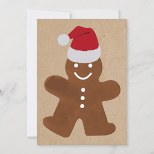 Cartes Pour Fêtes Annuelles Cute Christmas Gingerbread Homme Cookies Kraft