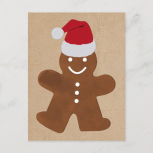 Cartes Pour Fêtes Annuelles Cute Christmas Gingerbread Homme Cookies Kraft