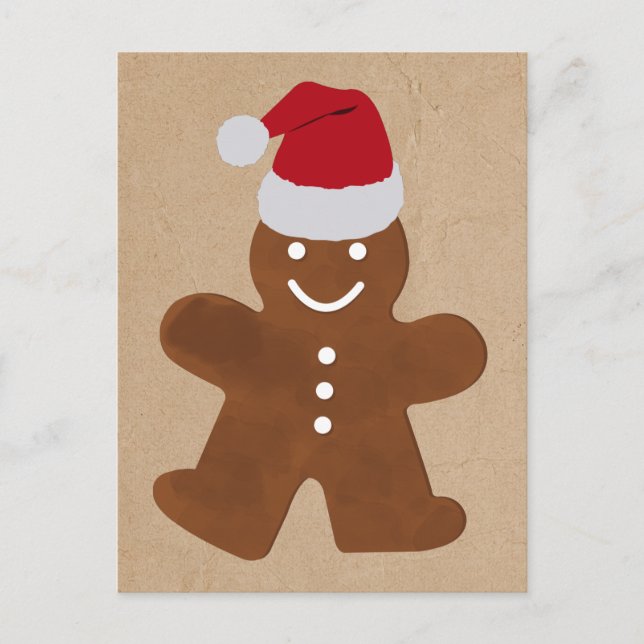 Cartes Pour Fêtes Annuelles Cute Christmas Gingerbread Homme Cookies Kraft (Devant)