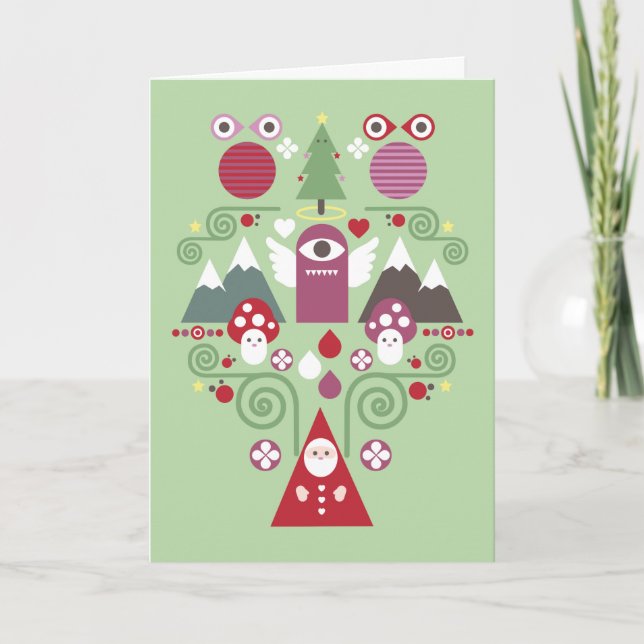 Cartes Pour Fêtes Annuelles Cute Christmas Greeting Card - green (Devant)