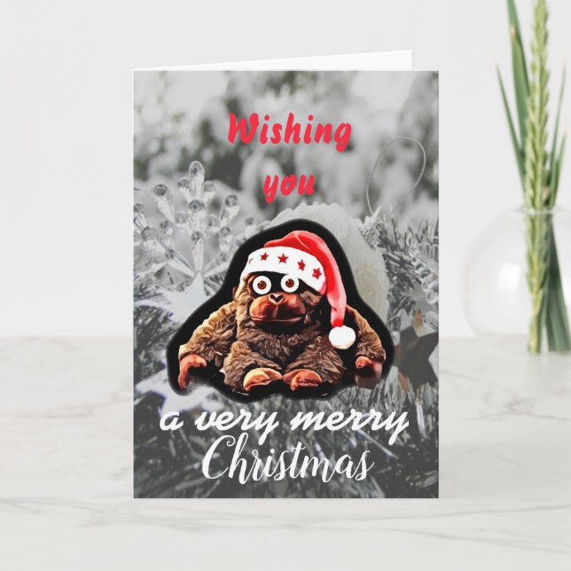 Cartes Pour Fêtes Annuelles Cute christmas monkey holidays holiday card (Devant)