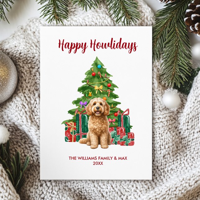 Cartes Pour Fêtes Annuelles Cute Cockapoo Chien Famille Noël (Créateur téléchargé)