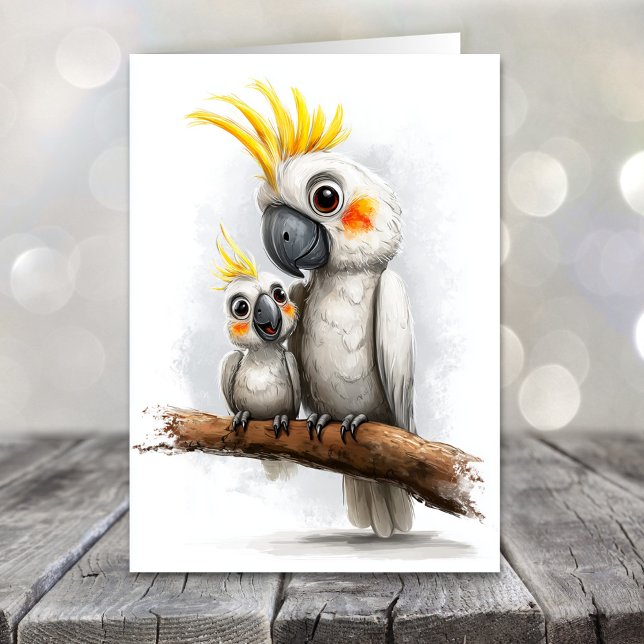 Cartes Pour Fêtes Annuelles Cute Cockatoo Father's Day (Créateur téléchargé)