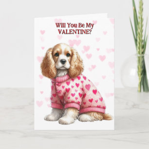 Cartes Pour Fêtes Annuelles Cute Cocker Spaniel Puppy en Sweat Valentine
