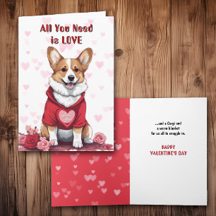 Cartes Pour Fêtes Annuelles Cute Corgi Chien Tout Ce Dont Vous Avez Besoin Val