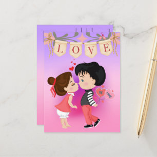 Cartes Pour Fêtes Annuelles Cute Couple Be Mine Saint Valentin