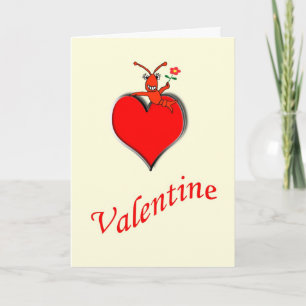 Cartes Pour Fêtes Annuelles Cute Crawfish / Lobster Heart Valentine