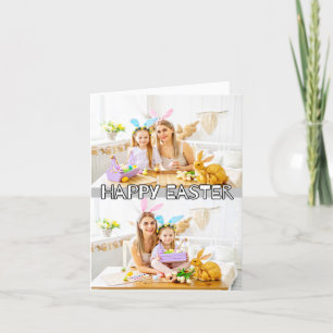 Cartes Pour Fêtes Annuelles Cute Custom 2 photos Famille Joyeux Pâques