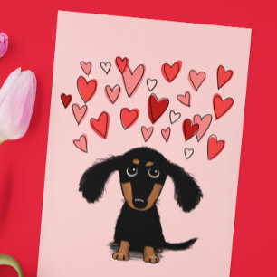 Cartes Pour Fêtes Annuelles Cute Dachshund Chien Chien Chien Coquelicot Saint 